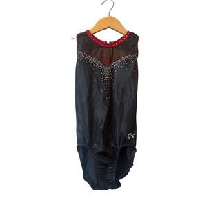 GK Elite Gymnastics Leotard Adult M Rhinestone Competition Acro Sleeveless